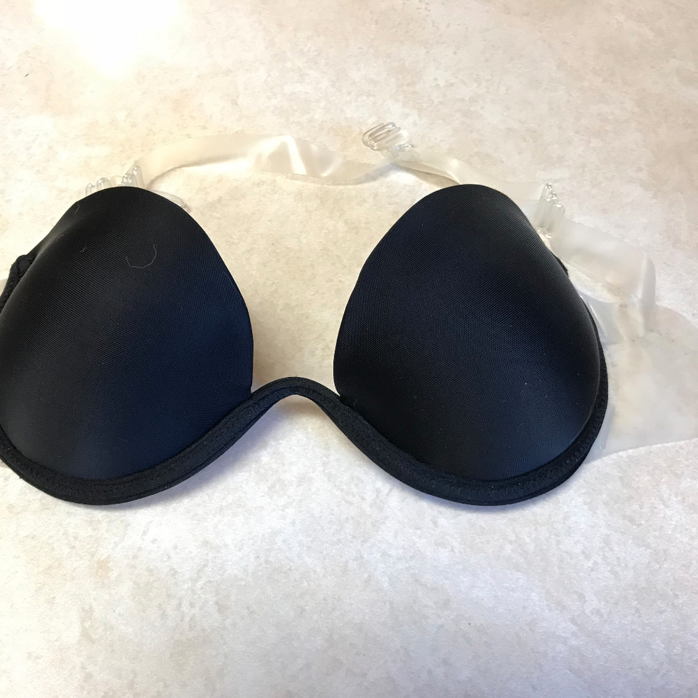 strapless black bra